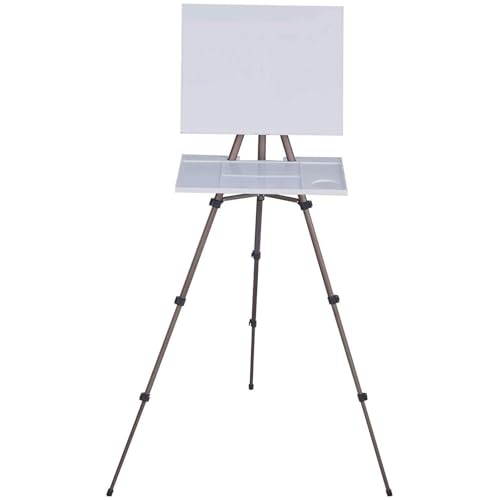 MEEDEN Aquarell Staffelei Groß, Einstellbar 43-165 CM, Atelierstaffelei, Künstler Staffelei, Verstellbare Staffelei, Feldstaffelei aus Aluminium mit Tasche/Palette,Stativ Staffelei für Kuntsmalerei von MEEDEN