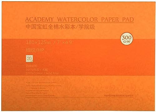 MEEDEN Aquarellpapier: 20 Blatt 300g/m² Glatt (Fein) Baumwolle Säurefrei Aquarellblock Malblock DIN A6 Acrylpapier Zeichenpapier für Aquarell Gouache Ölmalerei, Geschenke für Künstler Kinder, 5×7" von MEEDEN