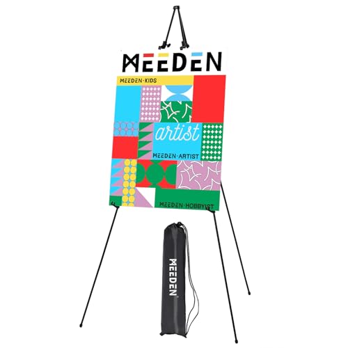 MEEDEN Staffelei Stand, 63“ Kunst Display Staffeleien, Instant Stativ Metall Staffelei mit Tasche, Folding Staffelei für Display Malerei Leinwand, Hochzeit Zeichen, Präsentationen, Poster, 1-Pack von MEEDEN