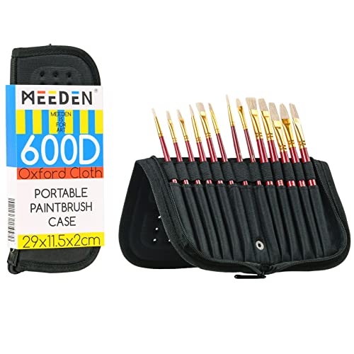 MEEDEN Pinseltasche, Pinselhalter with 12 Slots, Malerei Pinsel Tasche, 600D Oxford-Gewebe, Wasserdicht, Tragbar-29 X 11.5cm(Keine Bürste) von MEEDEN