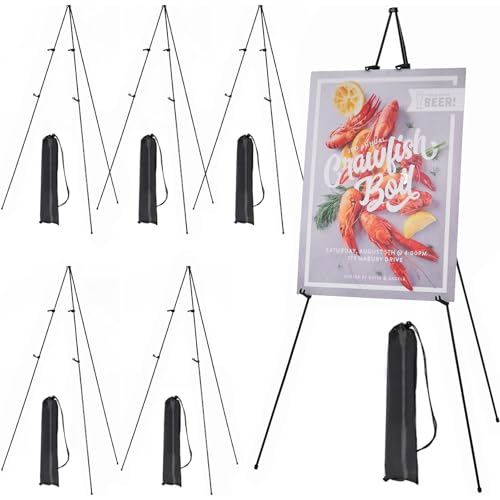 MEEDEN Staffelei-Set, 63" Kunst-Display-Staffeleien, Tragbare Klappstaffelei mit Tasche, Perfekt für Leinwände, Hochzeitsschilder, Präsentationen und Poster, 6er-Pack von MEEDEN