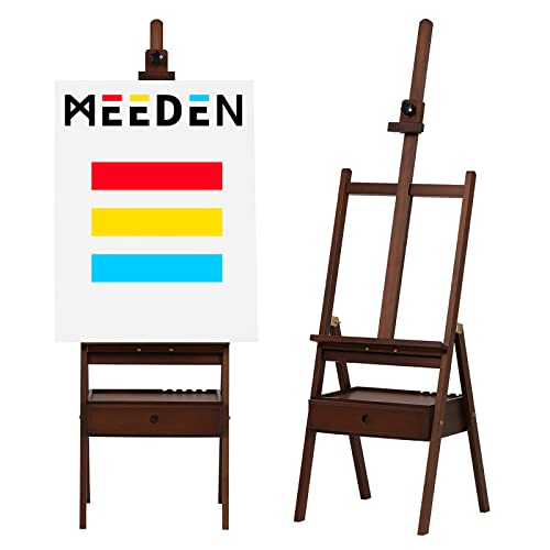 MEEDEN Studio Staffelei, Walnuss Große Staffelei mit Schublade, einstellbar (152cm~190cm) Holz Staffelei für Künstler, Erwachsene und Studenten, hält Leinwand bis 89cm… von MEEDEN