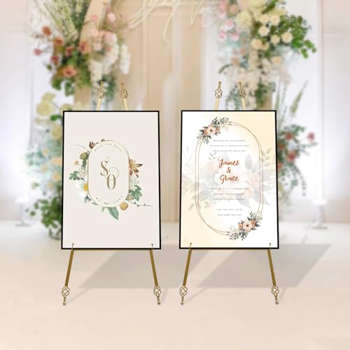 MEELRYD Staffelei Groß Stand für Aufsteller Sitzplan Hochzeit Künstler Poster, 110cm Verstellbares Stativ Tisch Kunst Leinwand Malerei Display, Deko-Ständer, Schwarz Innen Außen von MEELRYD