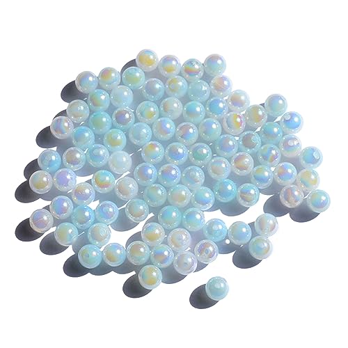 200 Stück/Set, 8 mm, bunte Acrylperlen, glänzende runde Perlen für die Herstellung von Halsketten, Armbändern, Schlüsselanhängern von MEELYHOME