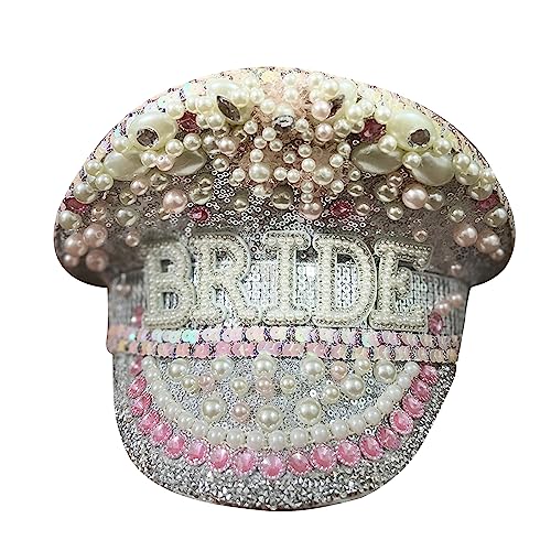 MEELYHOME Silberner Glitzer-Diamant-Brauthut für Junggesellinnenabschiede, perfekt für Mädchen, zum Ausgehen, Kostüm, 3D-Lampen von MEELYHOME