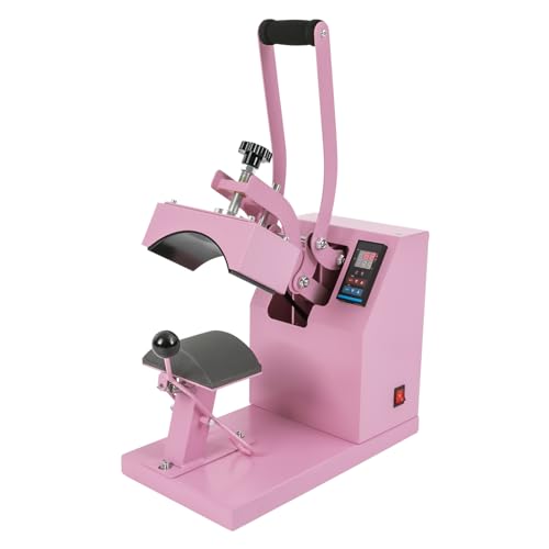 MEHOOSPVN Kappenpresse Mützenpresse Heat Press Machine Heißpresse Transferpress mit Digitaler LED Temperatur und Zeitcontroller Cap Hitzepresse, Heißpressmaschine Für Alle Arten Von Hüten, Rosa von MEHOOSPVN