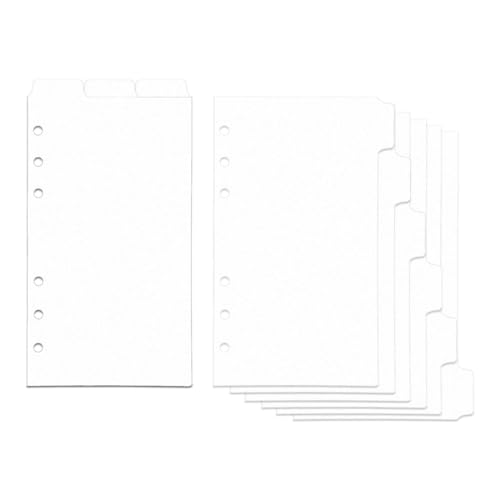 2 Set A6 Binder Trennblätter Weiß Kunststoff Index Divider Blank Seite 6 Tabs Top 3 Tabs Planer Einlagen 9 Blatt Nachfüllbare Seitenschutz für 6 Ringbuch Notizbuch von MEI YI TIAN