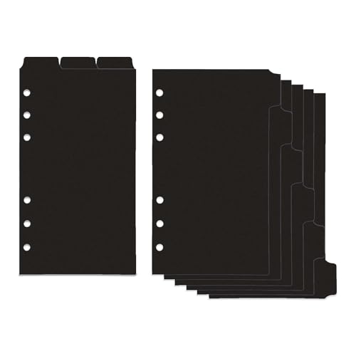 2 Set A6 Binder Trennblätter schwarz Kunststoff Index Divider Blank Seite 6 Tabs Top 3 Tabs Planer Einlagen 9 Blatt Nachfüllbare Seitenschutz für 6 Ringbuch Notizbuch von MEI YI TIAN