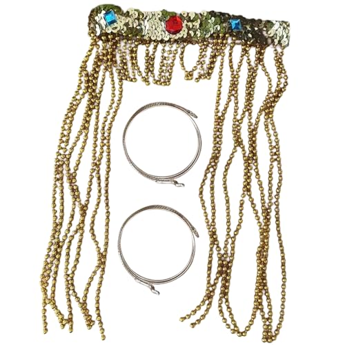 MEIBAOGE Ägyptisches Stirnband für Damen, Schlangenform, Armreif, Halloween, Haarhalter, Karneval, Party, Kopfbedeckung für Jugendliche und Erwachsene, Edelstein-Kopfschmuck mit Perlen von MEIBAOGE