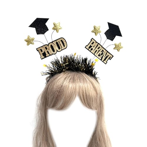 MEIBAOGE Abschlusshut Mini Grade Lametta Stirnband Mini Grad Quaste Graduation Cap Mini Bachelor Cap Golden Lametta von MEIBAOGE