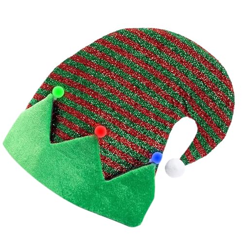 MEIBAOGE Fröhliche Elfenmütze mit Pompons Uni Caps Hut Slouch Weihnachten Kopfbedeckung Baggy Hat Slouch Caps Mischievous Elves von MEIBAOGE