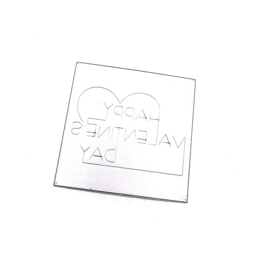 MEIBAOGE Stanzformen "Happy Valentine's Day" für selbstgemachte Grußkarten, Scrapbooking, Alben, Dekorationen, Metall-Stanzformen, Schablonen, 10,6 x 10,6 cm von MEIBAOGE