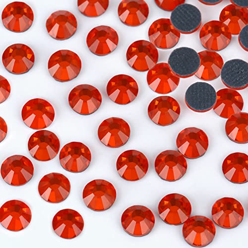 2880 Stück SS16 Orange Kristall Edelstein Perlen für Kleidung Stoff Hemden Tassen Dekoration Glänzend Rückseite Flach Rund (4mm Bulk) von MEIBITE