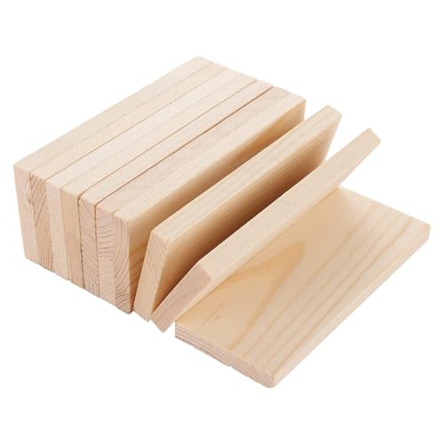 MEIDIV 40 Stück 10 cm Kiefernholzplatte, 7 mm dicke Holzstreifen, natürliche Holzbretter, Holzbrett zum Basteln, Malen, Modellieren, Laubsägearbeiten, gravierte Heimdekoration von MEIDIV