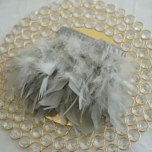 1 Yard natürliche Truthahnfederbesätze Fransen 10-15 cm Farbe Truthahnfedern Band Hochzeitskleid Dekoration Nähen Federn Handwerk von MEIFULLE