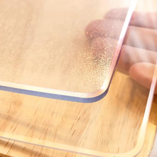 MEILYA Transparente Tischdecke 3,2 mm PVC-Schreibtischunterlage Dicke Anti-Rutsch-Matte wasserdichte Schutzmatte Lsoliermatte Restaurant-Couchtische,2.2mm,50 * 100CM von MEILYA