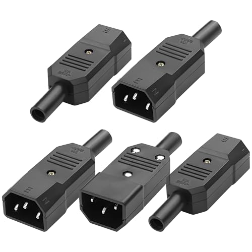 MEIRIYFA IEC320 C14 Stecker Adapter AC 250V 10A 3-Pin Klemmen Inlet Power Plug Socket Adapter für PDU Kabinette Industrietechnik Dedicated (5PCS) von MEIRIYFA