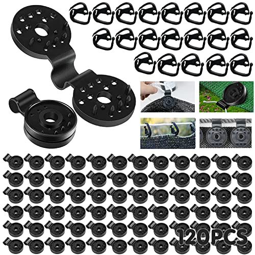 120 Stück Kunststoff-Clips für Schutztuch,Spezialclip mit öse,Clips für Schattennetz,Shade Cloth Clips,Schattiernetz Slip,Kunststoff Clips für Schutztuch Windschutznetz Beschattungsnetz von MEISHANG