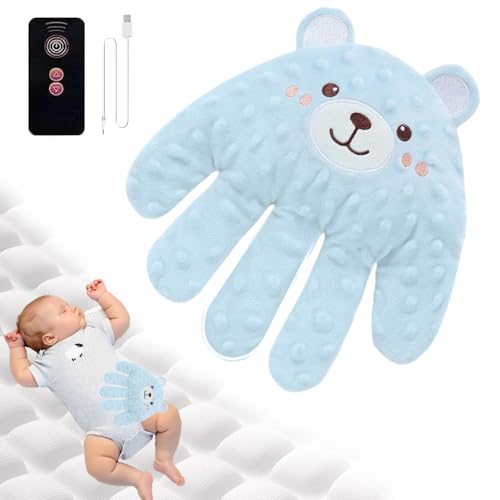 MEISHANG Einschlafhilfe Babys Handkissen,Baby Soothing Palm Hand,Elektrisches Baby Soothing Hand Pillow,Kann für Heiße Kompressen Verwendet Werden,Beruhigende Handfläche für Babys (Blau/1) von MEISHANG