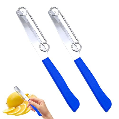 2 Stück 3 in 1 Zaubermesser, Schnellschneidemesser Multifunktionale Veggie Peeler, Obst Gemüseschneider Edelstahl Julienne Schäler und Slicer mit Verstellbarer Feder Zaubermesser für Küche und Outdoor von MEIYAXINWIN