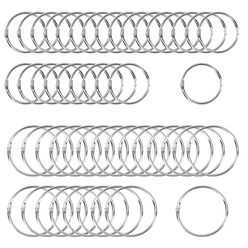 MEIYIDAY 100 Stück Bücher Ringe 2 Größen 20mm,30mm Buchbinderinge, Loseblatt-Verbindungsringe, Metallringe Silber für Memo-Tablett, Schlüsselanhänger, Namensschilder, Fotoalbum, Schlüsselring von MEIYIDAY