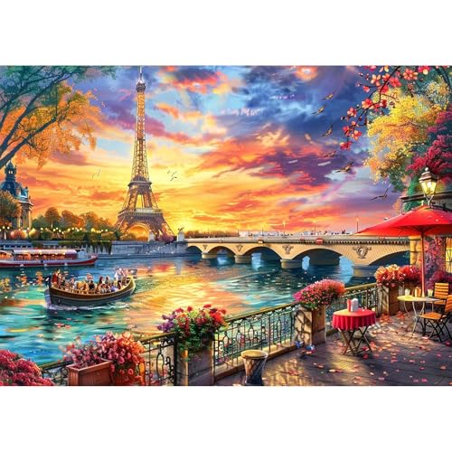 MEIYUDA 5D Diamond Painting Bilder Erwachsene Kinder Paris Stadtansicht, Diamant Painting Bilder DIY Set Bild, Malerei Kristall Diamond Painting Set Erwachsene für Home Wand Décor 40x30cm von MEIYUDA