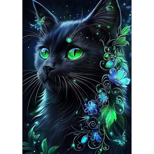 MEIYUDA 5D Diamond Painting Bilder Erwachsene Kinder Verrückte Katze, Diamant Painting Bilder Diy Set Bild, Malerei Kristall Diamond Painting Set Erwachsene für Home Wand Décor 30x40cm von MEIYUDA