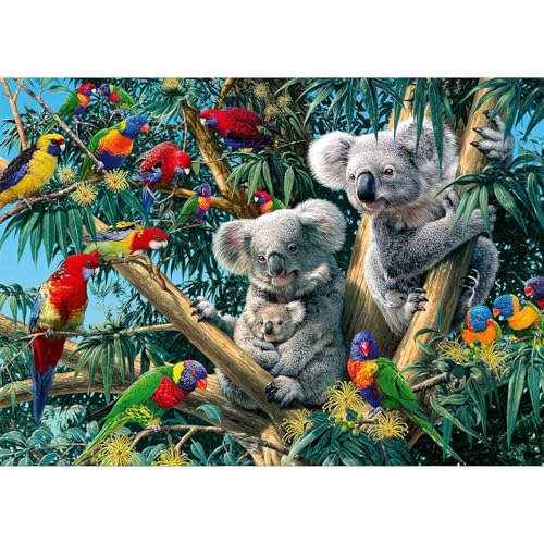 MEIYUDA 5D Diamond Painting Bilder Erwachsene Koalas im Baum, Diamond Painting Set Bild Vögel, Diamant Painting Bilder Bastelset Erwachsene Kinder Malerei Stickerei für Home Wand Décor 40x30cm von MEIYUDA