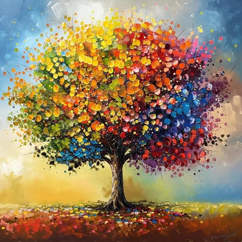 MEIYUDA 5D Diamond Painting Bilder Erwachsene Lebensbaum, Diamond Painting Set Bild Abstrakter Baum, Diamant Painting Bilder Bastelset Erwachsene Kinder Malerei Stickerei für Home Wand Décor 30x30cm von MEIYUDA