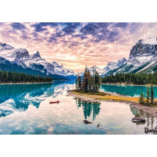 MEIYUDA 5D Diamond Painting Bilder Erwachsene Maligne Lake, Diamond Painting Set Bild, Diamant Painting Bilder Bastelset Erwachsene Kinder Malerei Stickerei für Home Wand Décor 40x30cm von MEIYUDA