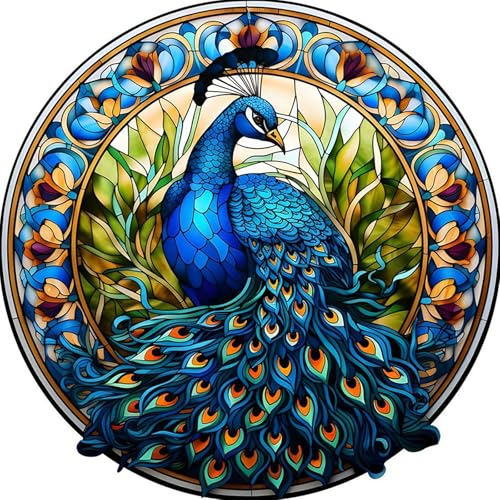 MEIYUDA 5D Diamond Painting Bilder Erwachsene Pfau Blume aus Buntglas, Diamant Painting Bilder Diy Set Bild, Malerei Kristall Diamond Painting Set Erwachsene Kinder für Home Wand Décor 30x30cm von MEIYUDA