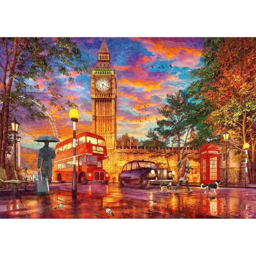 MEIYUDA Diamond Painting Erwachsene Bilder London bei Sonnenuntergang, 5D DIY Diamant Painting Bilder Diamond Painting Set, Bastelset Erwachsene Kinder Malerei Stickerei für Home Wand Décor 40x30cm von MEIYUDA