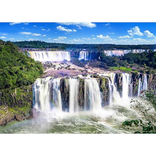 MEIYUDA Diamond Painting Erwachsene Diamant Bilder Cataratas de Iguazú, 5D DIY Diamant Painting Bilder Diamond Painting Set, Bastelset Erwachsene Kinder Malerei Stickerei für Home Wand Décor 40x30cm von MEIYUDA