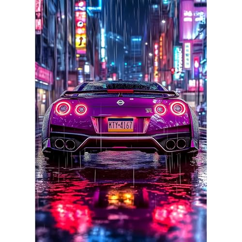 MEIYUDA Diamond Painting Erwachsene Diamant Bilder Cyberpunk Night Drive, 5D DIY Diamant Painting Bilder Diamond Painting Set, Bastelset Erwachsene Kinder Malerei für Home Wand Décor 30x40cm von MEIYUDA