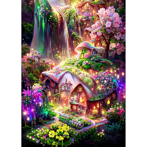 MEIYUDA Diamond Painting Erwachsene Diamant Bilder Phantasiewald, 5D DIY Diamant Painting Bilder Diamond Set Landschaft, Bastelset Erwachsene Kinder Malerei Stickerei für Home Wand Décor 30x40cm von MEIYUDA