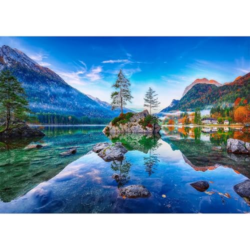 MEIYUDA Diamond Painting Hinterer See, 5D Diamond Painting Erwachsene Kinder Natur und Landschaft, DIY Set Erwachsene Diamant Painting Bilder, DIY Handwerk Malerei Kits für Home Wand Décor 40x30cm von MEIYUDA