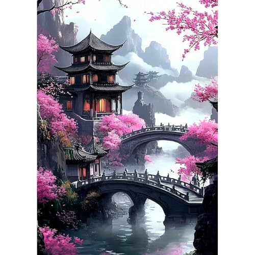 MEIYUDA Diamond Painting Landschaft, 5D Diamond Painting Erwachsene Kinder, DIY Set Erwachsene Diamant Painting Bilder Diamond Painting, DIY Handwerk Malerei Kits für Home Wand Décor 30x40cm von MEIYUDA