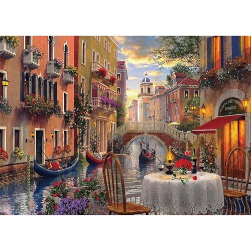 MEIYUDA Diamond Painting Sonnenuntergang in Venedig, 5D Diamond Painting Erwachsene Kinder Landschaft, DIY Set Erwachsene Diamant Painting Bilder, DIY Handwerk Malerei Kits für Home Wand Décor 40x30cm von MEIYUDA