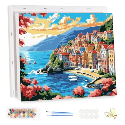 MEIYUDA Malen Nach Zahlen Erwachsene mit Rahmen Landschaft, Paint by Numbers Malen Nach Zahlen Meerblick, DIY Set mit Pinseln und Acrylfarben Handgemalt Ölgemälde Leinwand für Home Décor 40x30cm MEIYUDA Malen Nach Zahlen Erwachsene mit Rahmen Landschaft, Paint by Numbers Malen Nach Zahlen Meerblick, DIY Set mit Pinseln und Acrylfarben Handgemalt Ölgemälde Leinwand für Home Décor 40x30cm von MEIYUDA