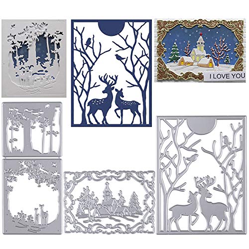 MEJOSER 3 Set Weihnachten Stanzschablone Stanzbögen Prägeschablone Silber Stanzformen Stanze für DIY Weihnachten Anhänger Scrapbooking Basteln Fotopapier Journaling Cutting Dies Weihnachten Motive von MEJOSER