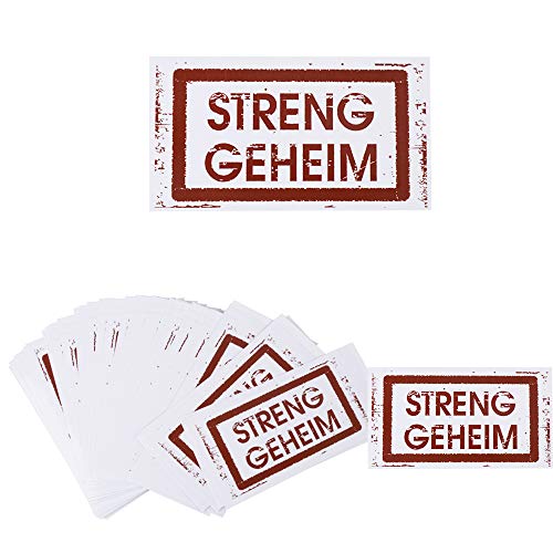 MEJOSER 50pcs “Streng Geheim” Sticker Aufkleber für Party Tüten Geschenktüten Mitgebsel Mitgebseltüten Tüten Geburtstagstüten Detektivparty von MEJOSER