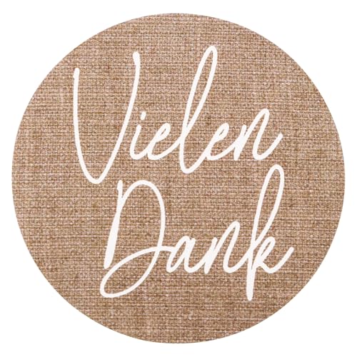 MEJOSER 120 Stk Aufkleber Danke 4cm Vielen Dank Sticker Rund Hochzeit Etiketten Selbstklebend Vintage Thank You Stickers für Kommunion Taufe Geburtstag Dankeschön Geschenke Dankeskarten von MEJOSER