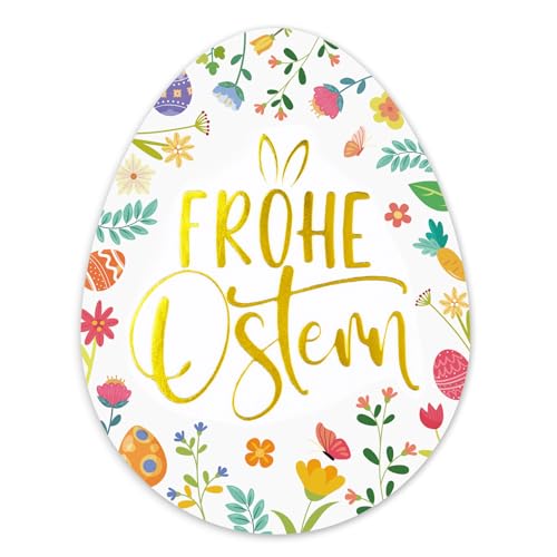 MEJOSER 60 Stk Ostereier Aufkleber Ostern Ostersticker Goldfolie 6x4.5cm Frohe Ostern Sticker Selbstklebend Osteraufkleber Etiketten Blumen Osterdeko Geschenke Osterkarte Umschlag Basteln von MEJOSER