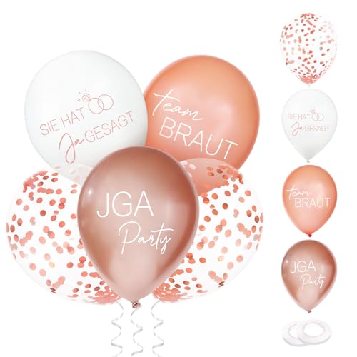 MEJOSER JGA Deko Frauen 24 Stück Luftballons JGA Latex Ballons Rosegold 12" Junggesellenabschied Frauen Junggesellinnenabschied Deko Team Braut Bride to Be Party Hochzeit Accessories von MEJOSER