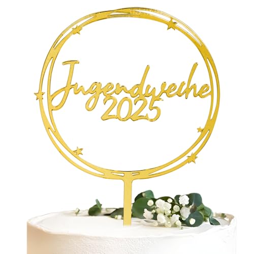 MEJOSER Tortendeko Jugendweihe 2025 Cake Topper Torten Gold Kuchen Cupcake Deko Acryl Geschenke für Mädchen Junge von MEJOSER