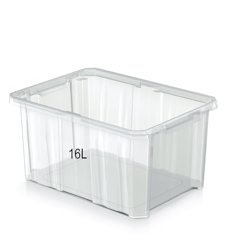 MELTOM Aufbewahrungsbehälter Behälter Transparenter Organizer Sortierbox ohne Deckel (16L - Ohne Deckel) von MELTOM