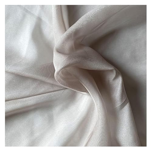 Chiffon-Stoff, durchscheinender Tencel-Chiffon-Stoff, 150 cm breit, Meterware, für Röcke, Hemden, Kleidung, handgefertigt (weiß) von MELY