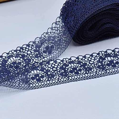 Spitzenbesatz, Nähspitze, Nähbesatz und Verzierungen, mehrfarbiges Spitzenband, bestickter Spitzenbesatz, Netzstoff, Spitzenbesatz for Nähen von Kleidungszubehör (Farbe: Marineblau)(Navy blue) von MELY