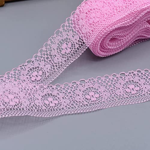 Spitzenbesatz, Nähspitze, Nähbesatz und Verzierungen, mehrfarbiges Spitzenband, bestickter Spitzenbesatz, Netzstoff, Spitzenbesatz for Nähen von Kleidungszubehör (Farbe: Marineblau)(Pink) von MELY