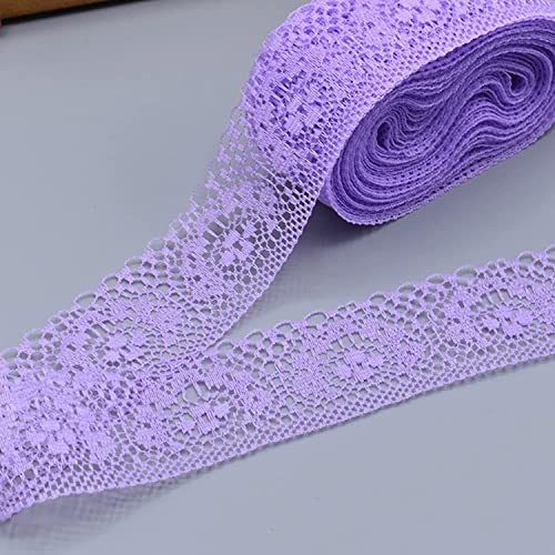 Spitzenbesatz, Nähspitze, Nähbesatz und Verzierungen, mehrfarbiges Spitzenband, bestickter Spitzenbesatz, Netzstoff, Spitzenbesatz for Nähen von Kleidungszubehör (Farbe: Marineblau)(Purple) von MELY